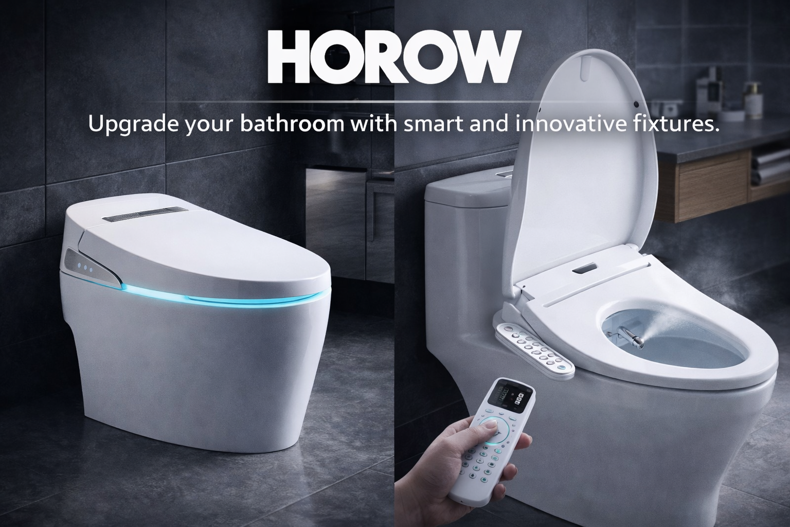 Upgrade your bathroom with HOROW smart toilets and modern fixtures designed for comfort, hygiene, and elegant home living