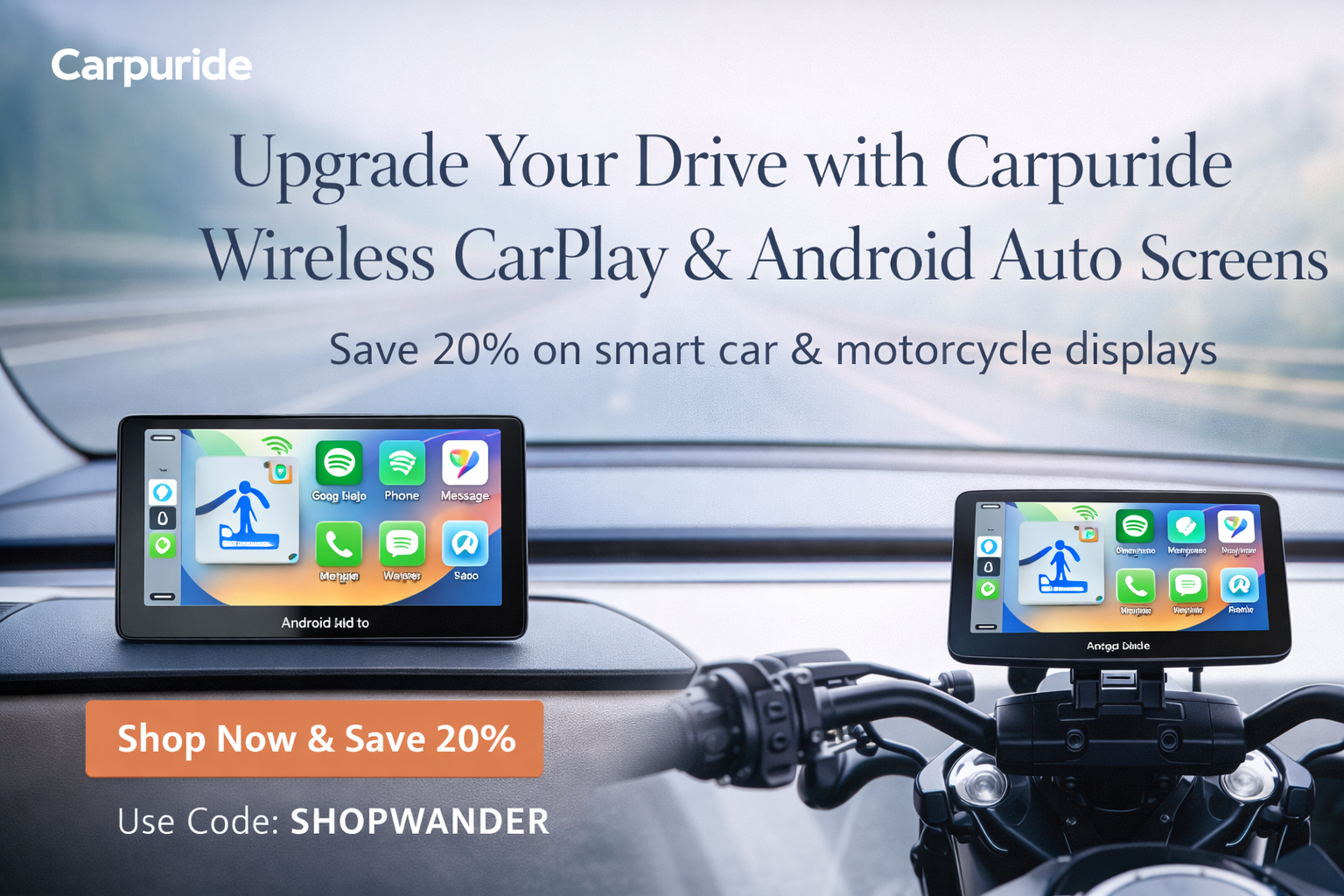 Upgrade your vehicle with Carpuride wireless CarPlay . Enjoy smart navigation, and driving tech with 20% off today.