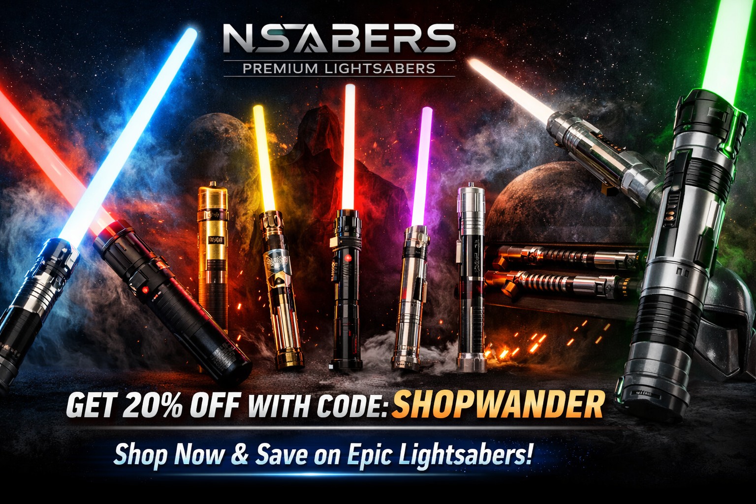 Durable dueling blades, cinematic effects, custom hilts, and exclusive deals for fans and collectors at NSABERS.