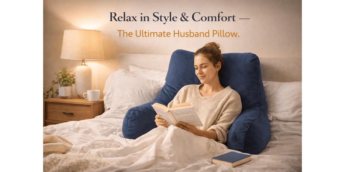 Husband Pillow | Bed Rest Pillow for Back Support & Relaxation