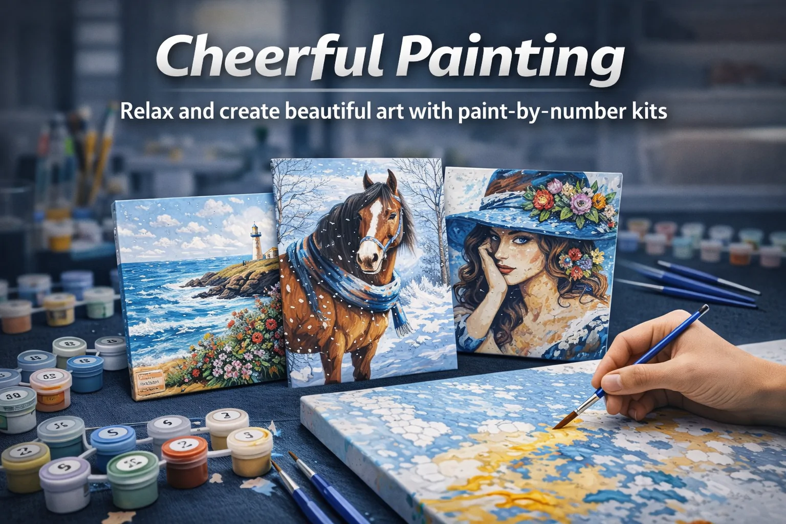 Shop Cheerful Painting UK paint by numbers art kits designed for relaxation, creativity, and stress relief. Perfect DIY art for adults and beginners.